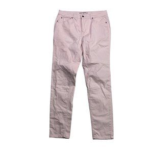 Karl Lagerfeld Skinny Leg Pants Womens Size 8 Pink Chino Sateen Stretch